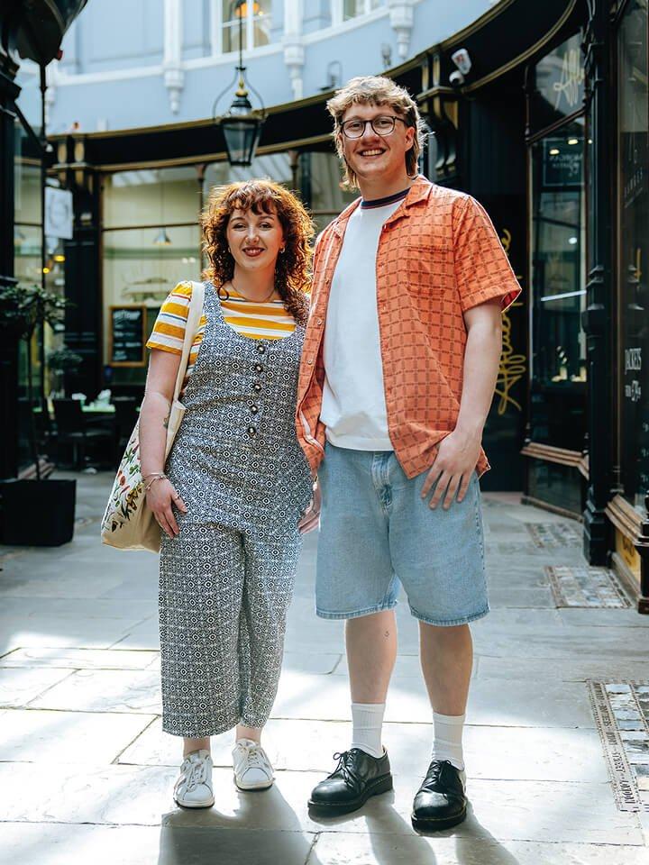 COUPLE IN WHITE STUFF OUTFITS